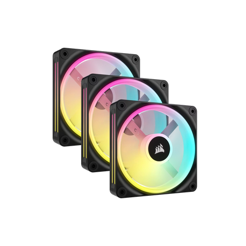 Kit de ventiladores CORSAIR PWM de 120 mm QX120 RGB x3 negro con iCUE Link