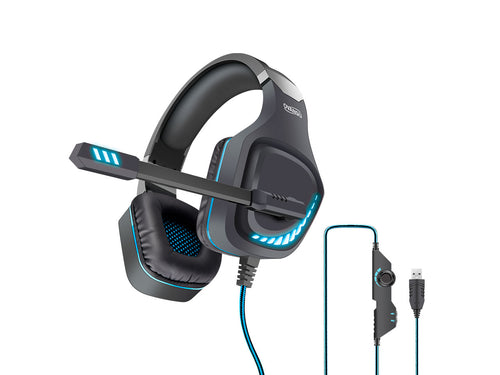 Auricular gaming 7.1 USB con software, micrófono y leds