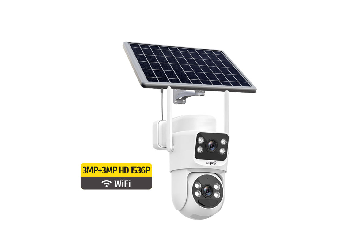 Camara IP wifi móvil exterior solar lente doble 3MP+3MP