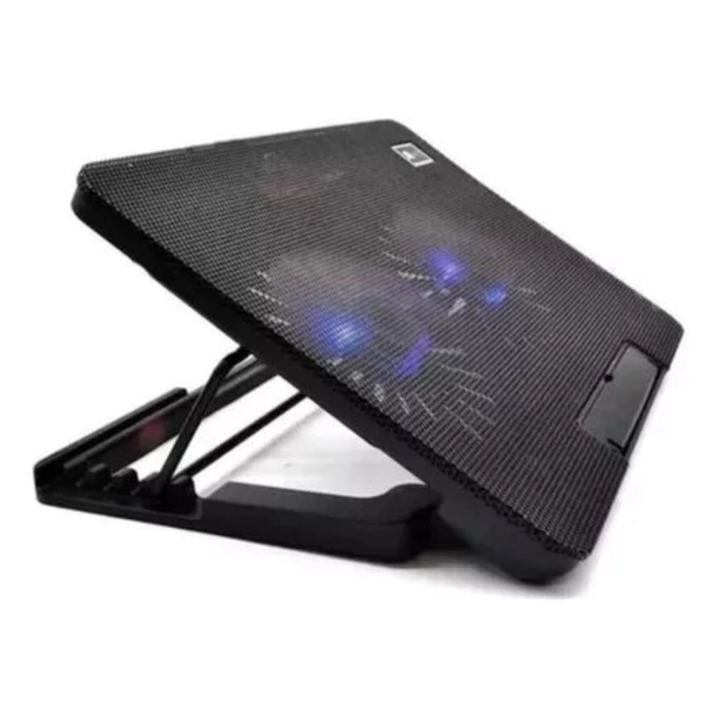 Base Cooler Doble Para Notebook Regulable 4 posiciones Con Luz RGB