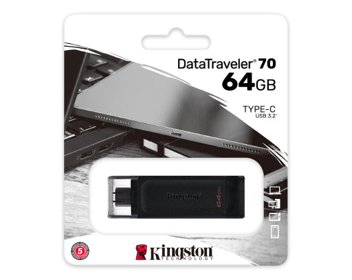 Pendrive 64GB Kingston DT70 USB-A + USB-C Gen 1 3.2
