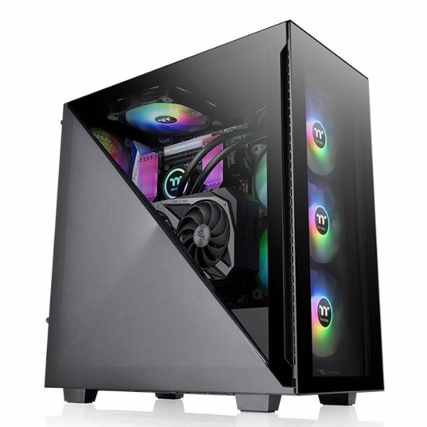 GABINETE THERMALTAKE DIVIDER 300 TG MID-TOWER FAN X3 ARGB BLACK