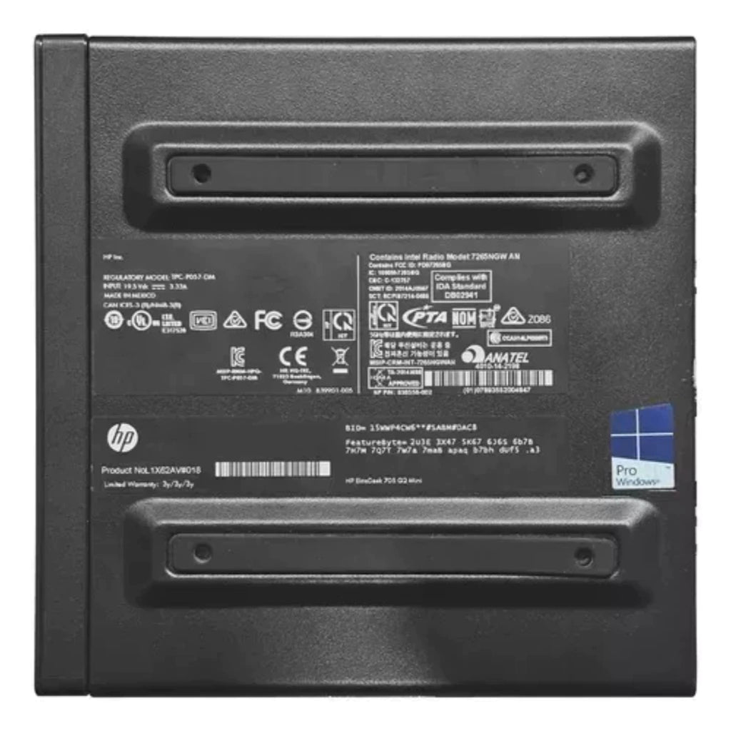 PC Hp Elitedesk 705 G2 Mini Amd A8 Pro 8gb Ssd 256gb Combo Teclado y Mouse