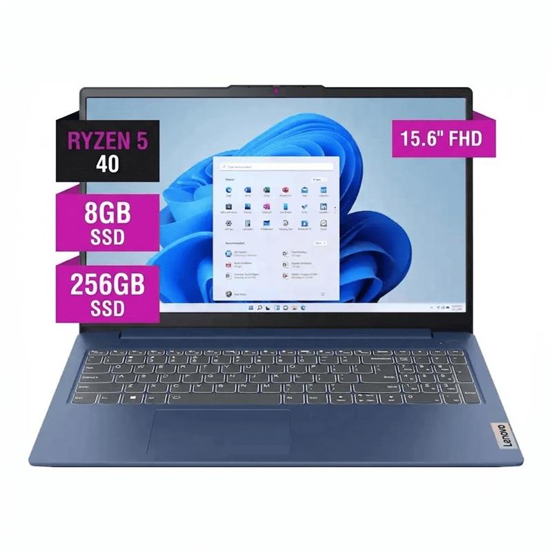 Notebook Lenovo IdeaPad Slim 3 15AMN8 15.6" FHD Ryzen 5 40 8GB Ram 256GB WIN11