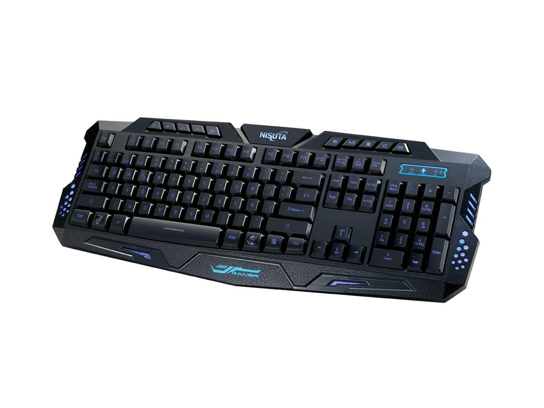 Teclado USB retroiluminado y 10 teclas multimedia