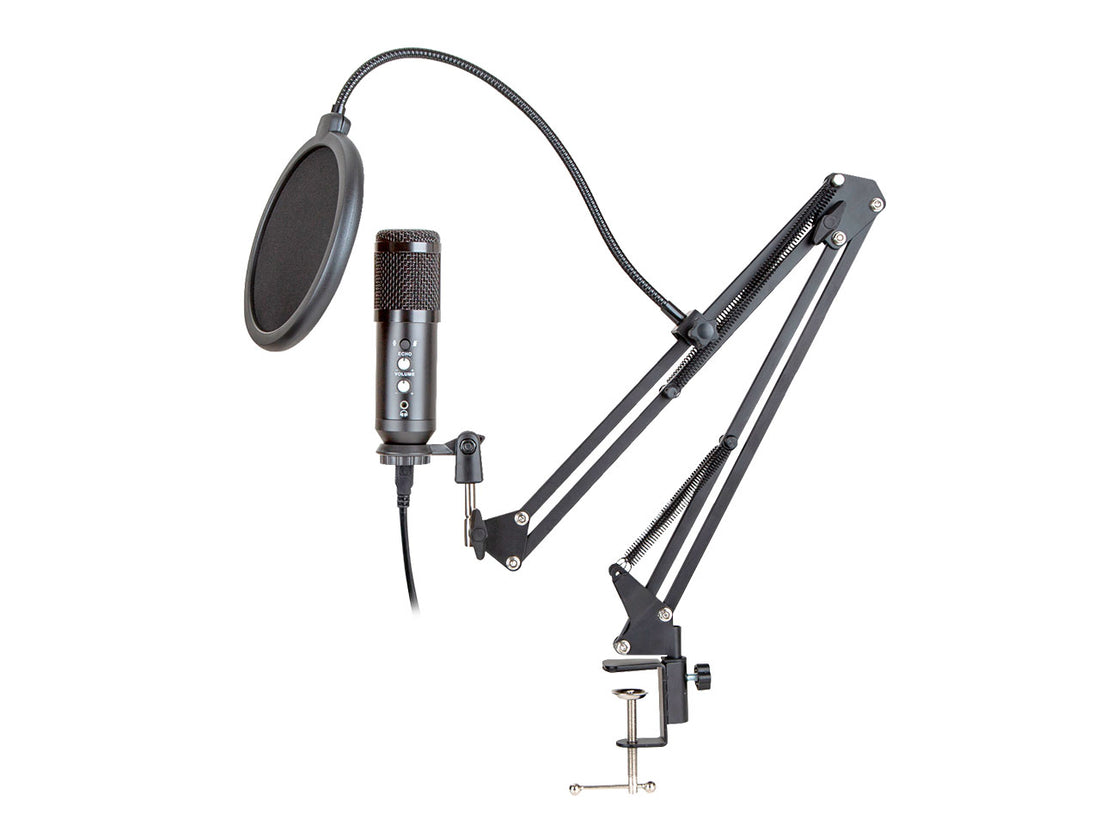 Micrófono USB con brazo metalico y soporte antivibración