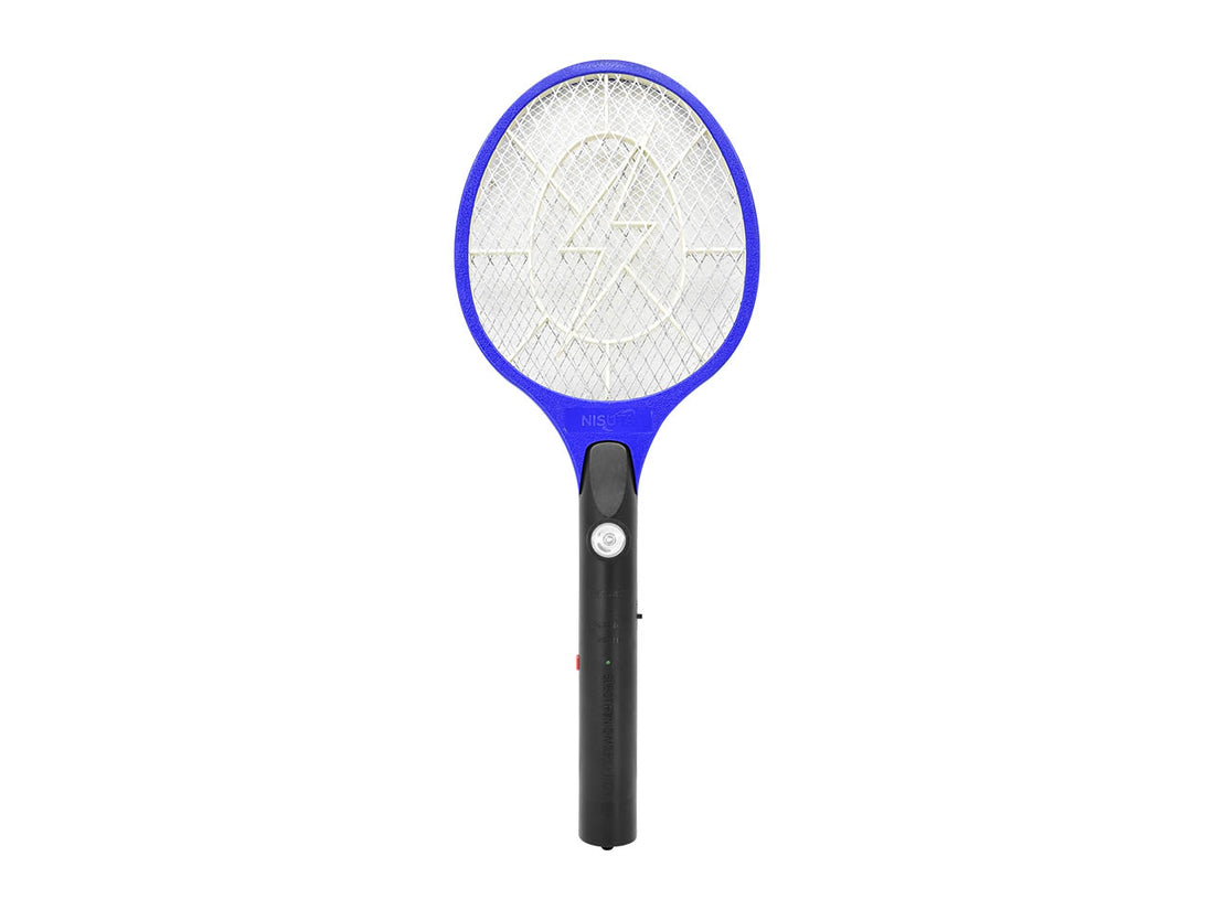 Raqueta mata mosquitos mediante descarga electrica