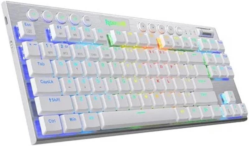 Teclado Mecanico Redragon K622 Horus TKL White RGB Red Switches - Español