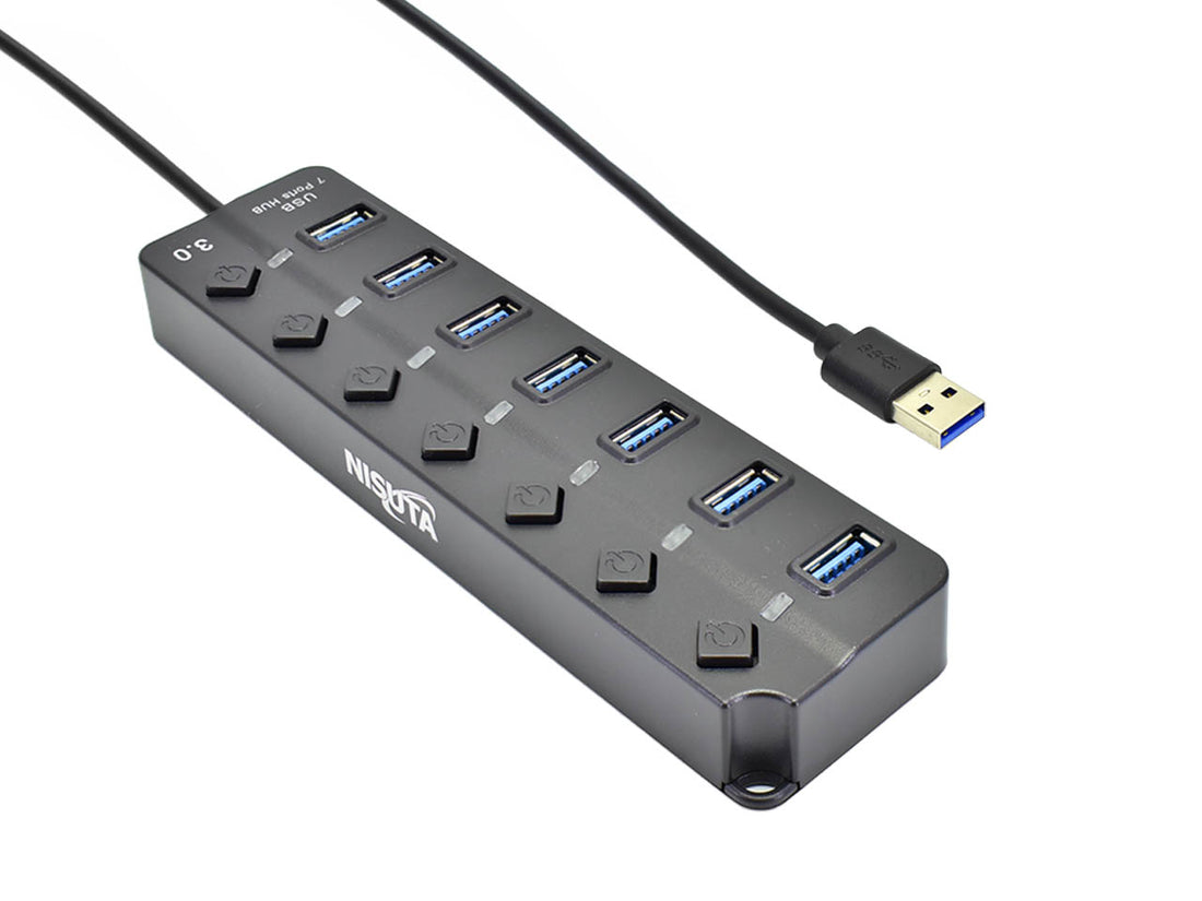 Hub USB 3.0 de 7 puertos con switch por puerto