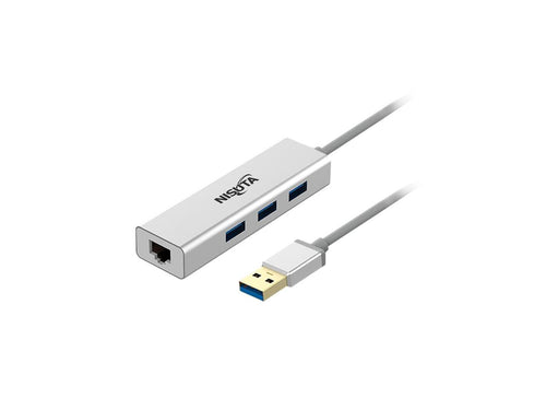 Docking USB AM 3.0 a Hub 3 puertos USB 3.0 y red RJ45 Gigabit