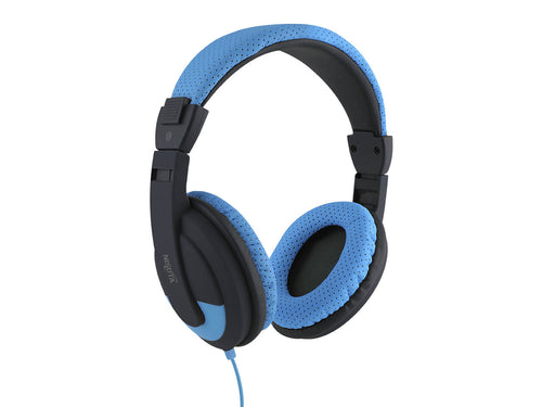 Auricular tipo vincha color azul con microfono