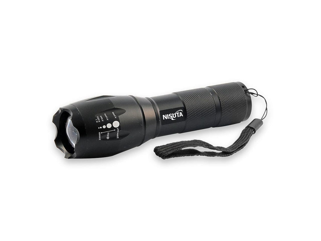 Linterna de cree led t6 10W con bateria recargable, zoom y funciones