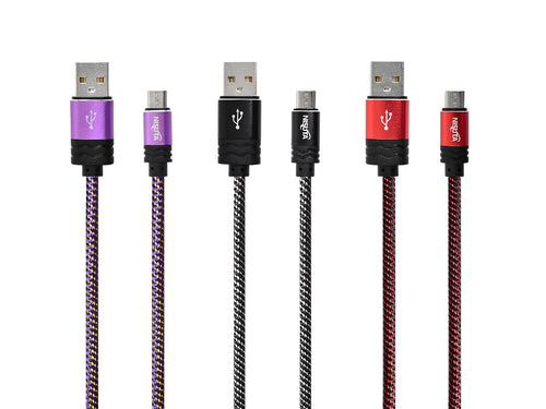 Cable micro USB de 1,8m de 2.4A con malla de tela