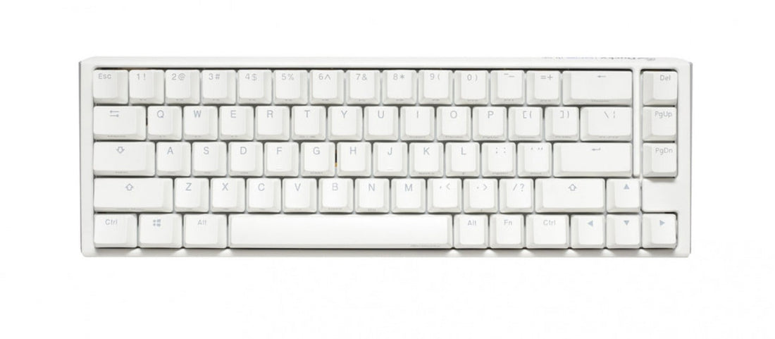 TECLADO MECANICO DUCKY ONE 3 SF TECLAS BLANCAS INTERRUPTOR MARRON INGLES PBT DOBLE DISPARO SIN COSTURAS