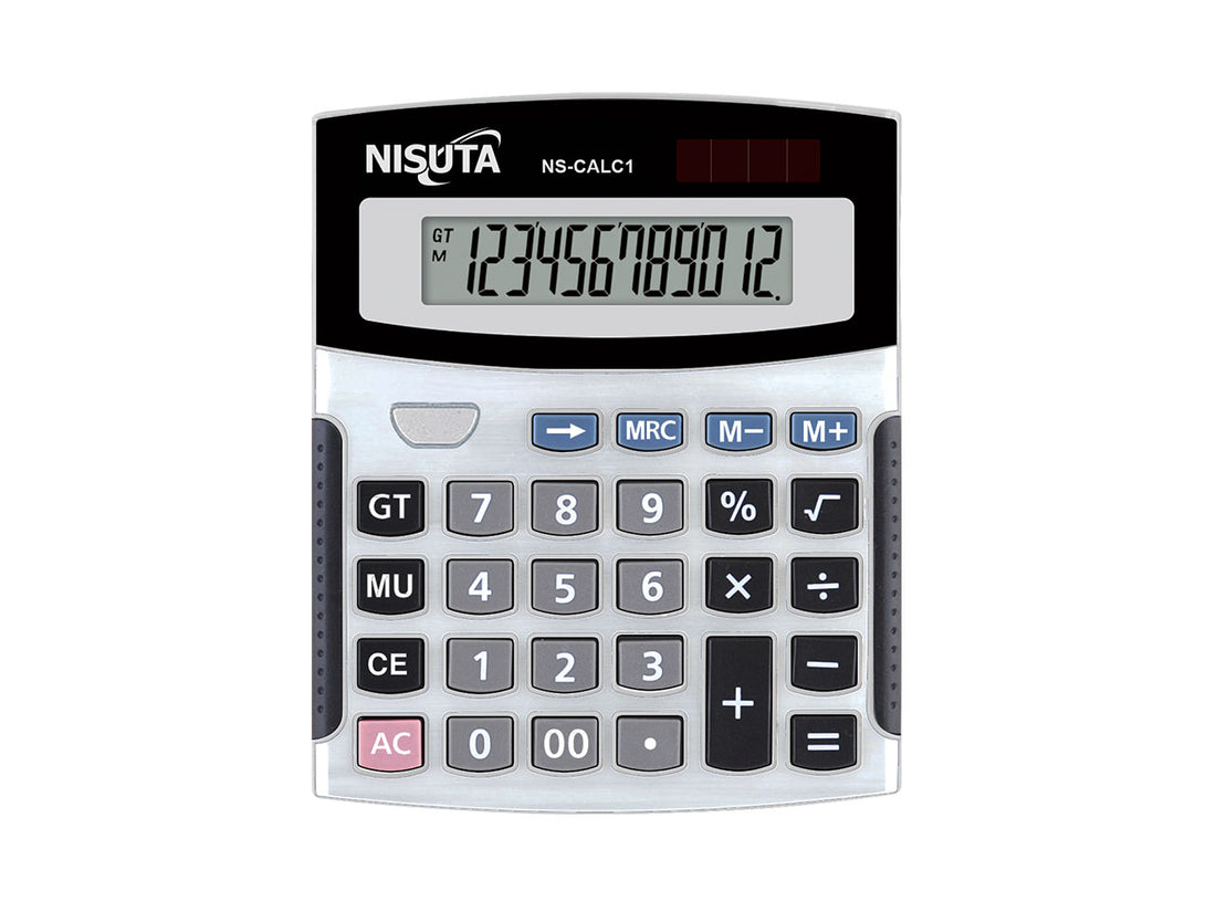 Calculadora digital 12 digitos a pilas o energia solar