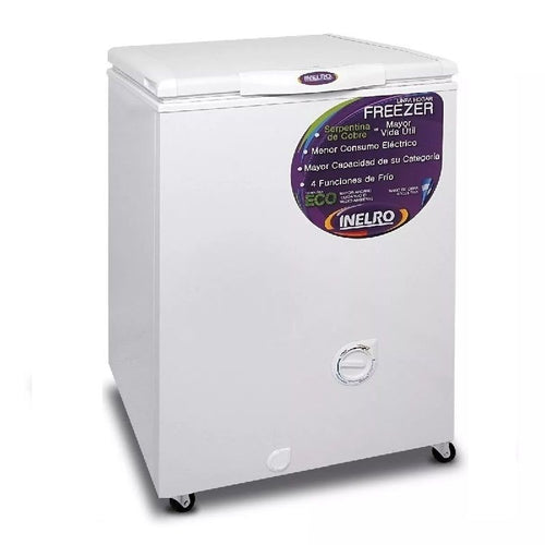 Freezer Inelro Fih-130 A+ -  Inverter, Blanco, 135L, Ruedas
