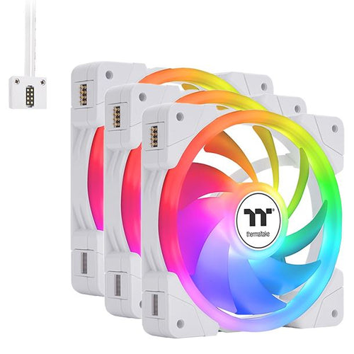 KIT 3 FAN COOLER 120MM THERMALTAKE SWAFAN EX12 ARGB WHITE PREMIUM EDITION
