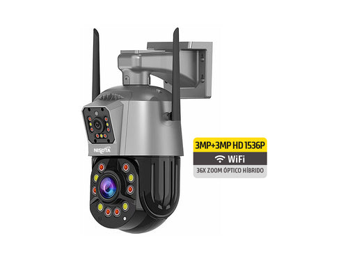 Camara IP wifi móvil exterior lente doble 3MP+3MP zoom 36X