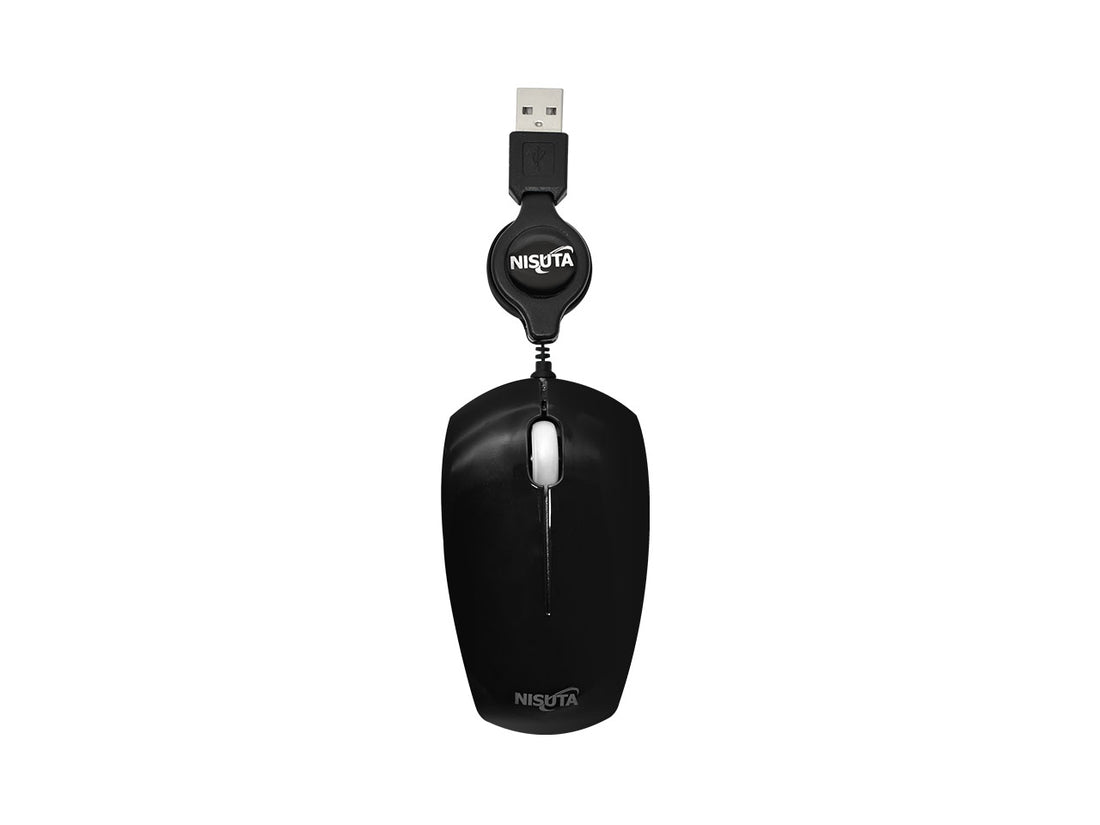 Mouse optico mini retractil negro USB 1000 DPI