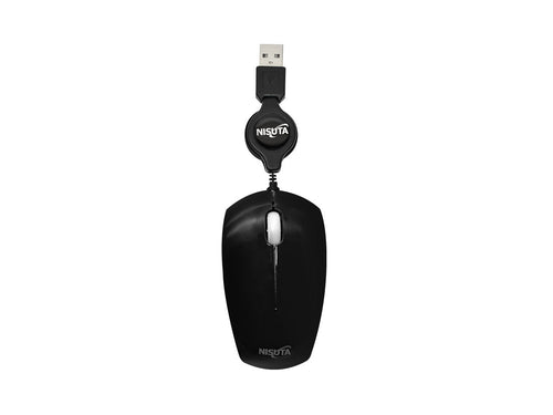 Mouse optico mini retractil negro USB 1000 DPI