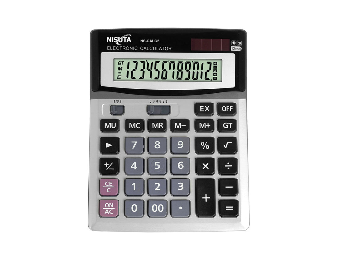 Calculadora digital 12 digitos a pilas o energia solar