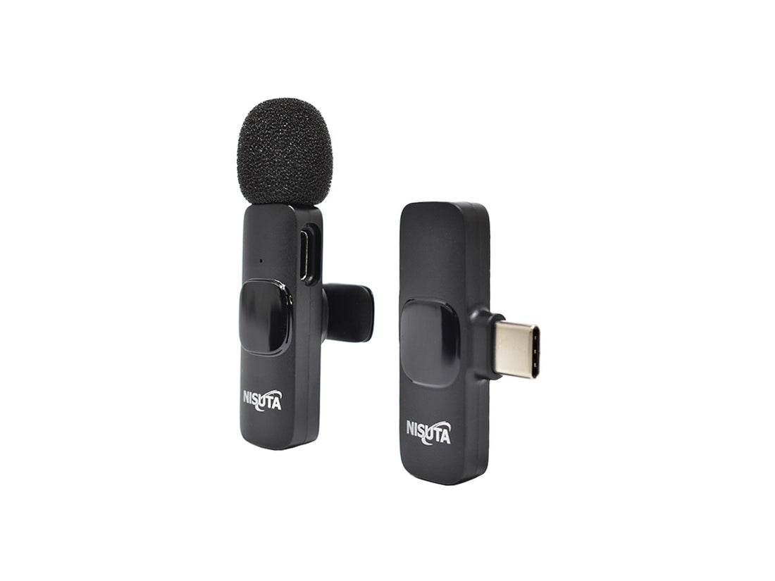 Micrófono corbatero inalambrico 2.4Ghz con receptor USB C