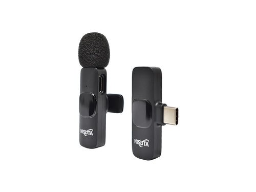 Micrófono corbatero inalambrico 2.4Ghz con receptor USB C
