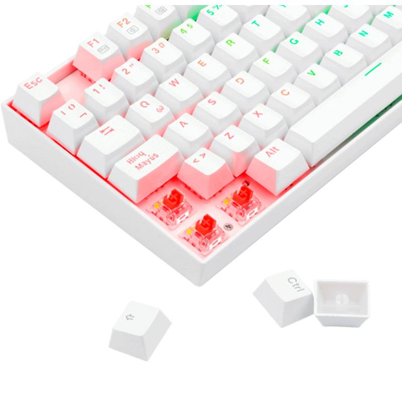 Teclado Redragon K552 Kumara Mecanico RGB White Esp Switch Red