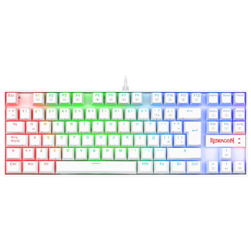 Teclado Redragon K552 Kumara Mecanico RGB White Esp Switch Red