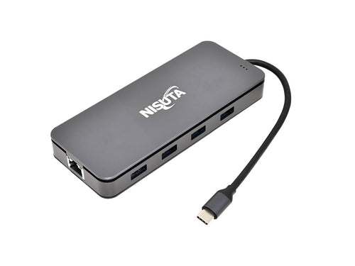 Docking USB C 3.1 a NVMe PCIe, HDMI, VGA, Red gigabit, 4 x USB 3.0, PD 100W. TF/SD