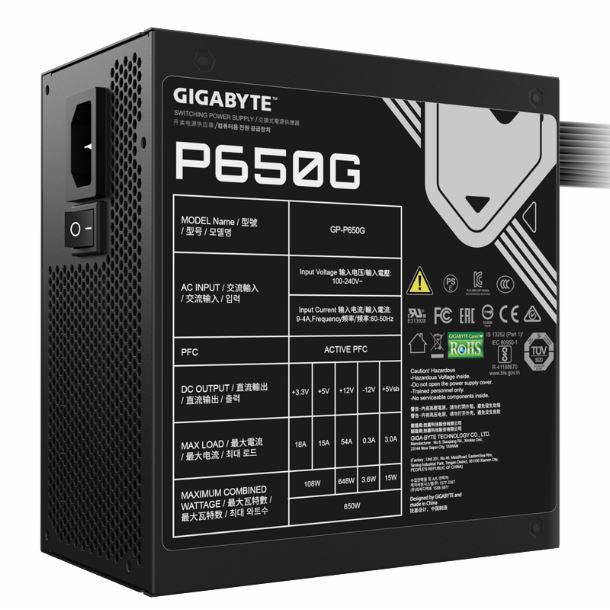 FUENTE 650W GIGABYTE GP-P650G 80 PLUS GOLD