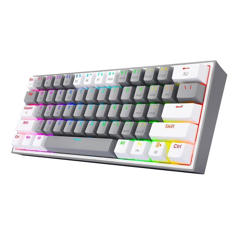 Teclado Mecanico 60% Redragon Fizz Pro K616 Grey/White RGB Red Switches