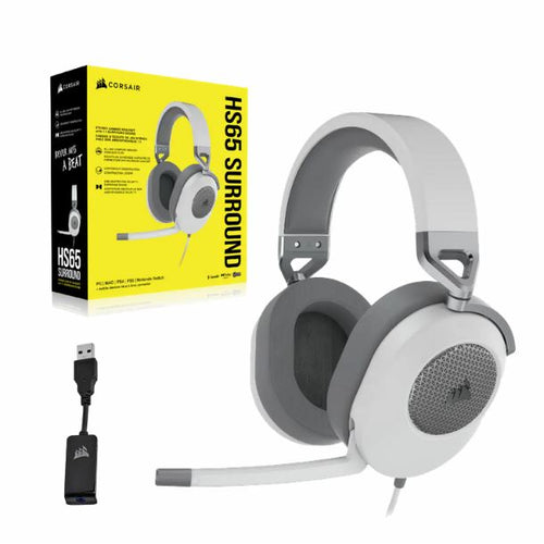 AURICULAR C/MICROFONO CORSAIR HS65 SURROUND 7.1 WHITE CA-9011271-NA