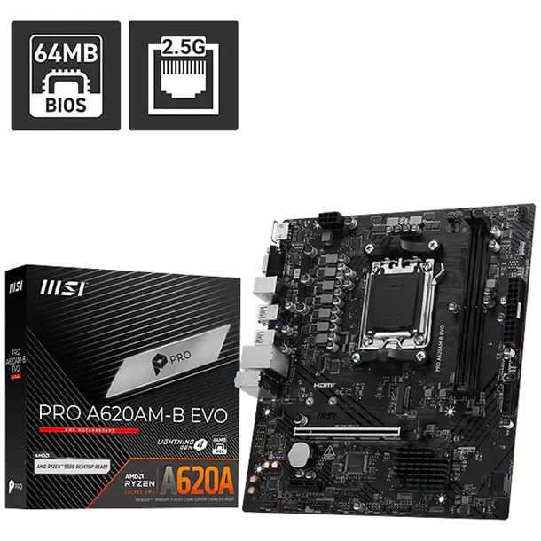 MB MSI AM5 PRO A620AM-B EVO DDR5 BOX M-ATX