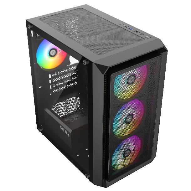 GABINETE RAPTOR INFINITY MESH TG 4FAN RGB