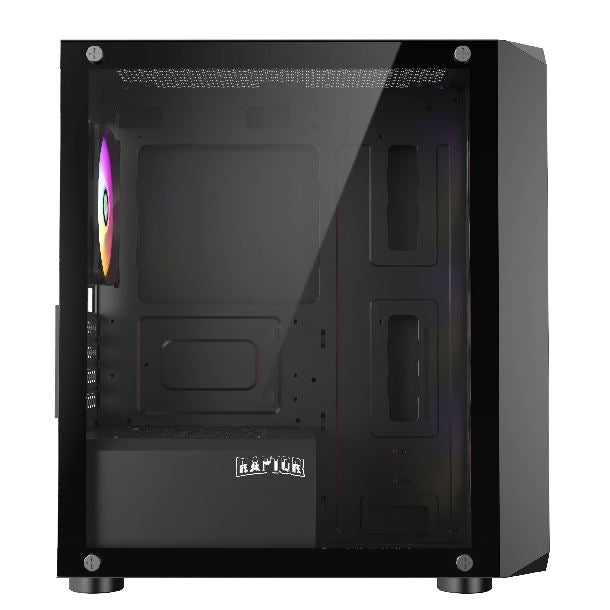 GABINETE RAPTOR INFINITY MESH TG 4FAN RGB