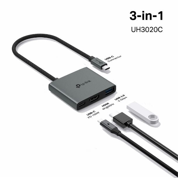 HUB TP-LINK UH3020C 3X1 USB-C A HDMI/USB3.0/USB-C