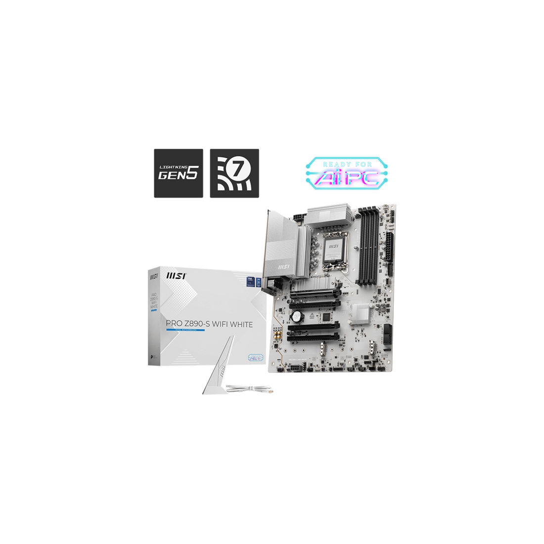 Mother MSI PRO Z890-S WIFI WHITE DDR5 1851 (Serie Ultra) (0372)