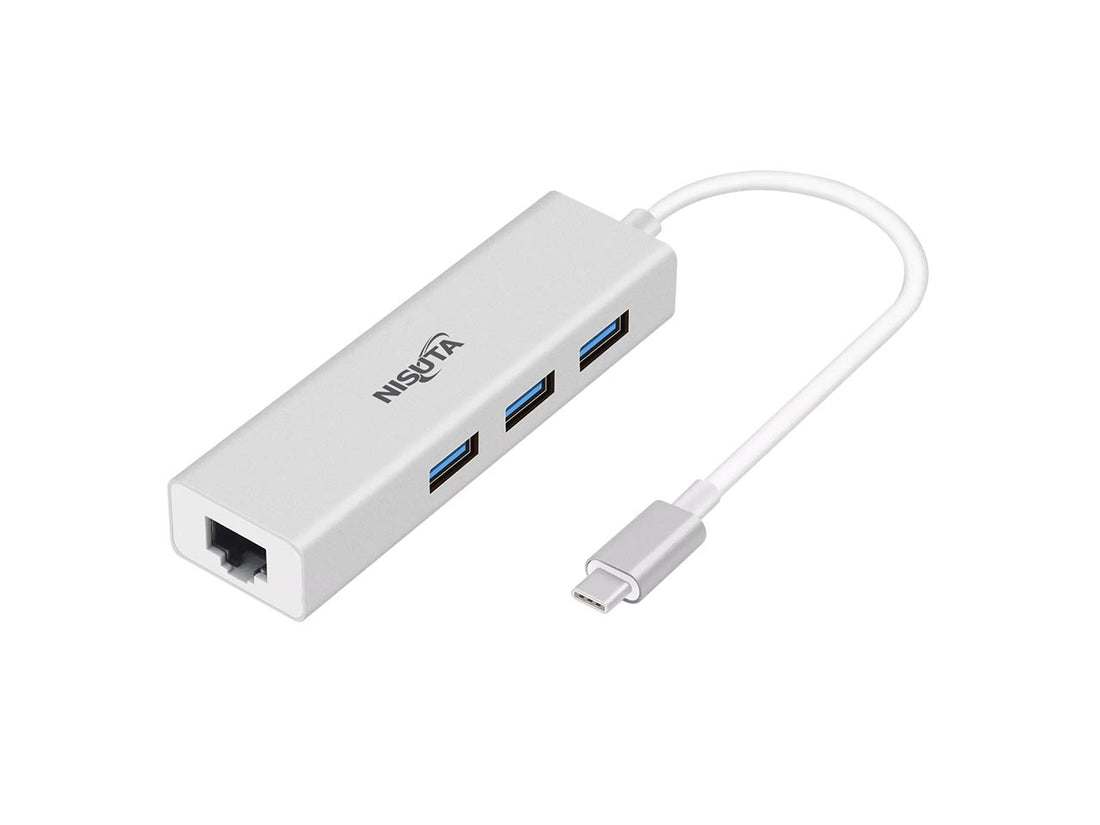 Docking USB C 3.1 a Hub 3 puertos USB 3.0 y red RJ45 Gigabit