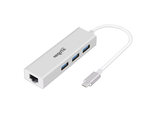Docking USB C 3.1 a Hub 3 puertos USB 3.0 y red RJ45 Gigabit