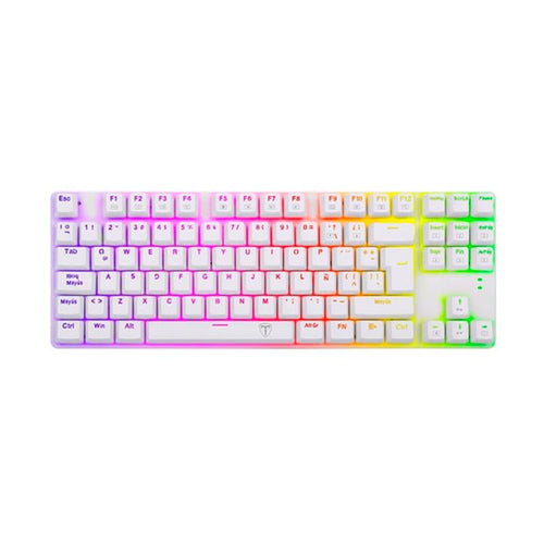 Teclado T-Dagger T-TGK315W-BL Bora WHITE Mecanico RGB TKL Switch BLUE