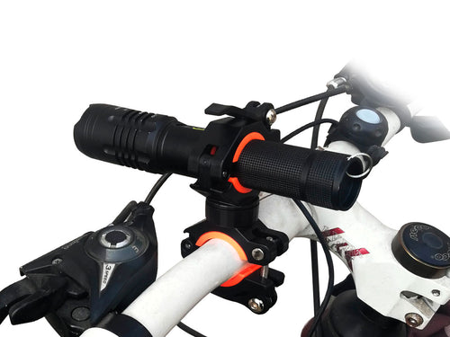 Soporte para linterna de mano en manubrio de bicicleta