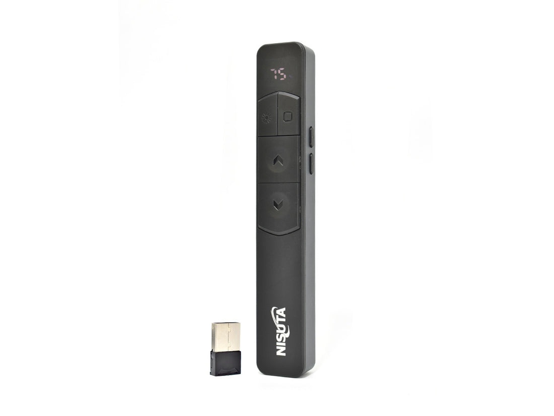 Presentador wireless USB con puntero laser verde y bateria recargable