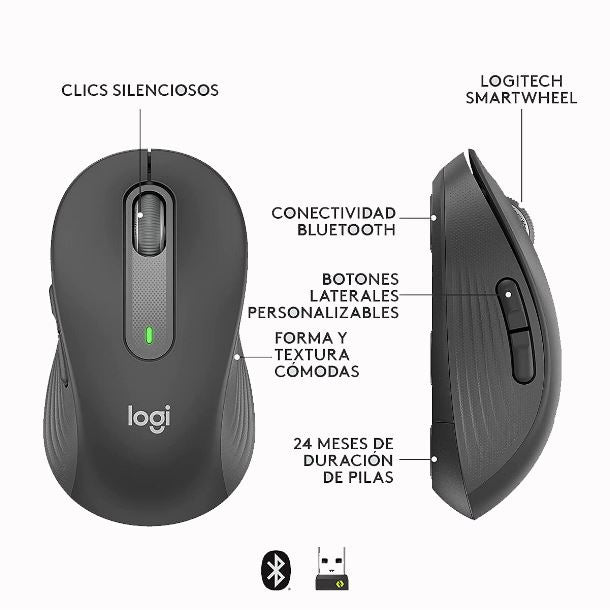 MOUSE LOGITECH WIRELESS M650 LARGE GRAPHITE 910-006231