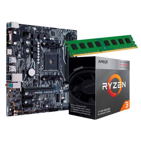 COMBO ACTUALIZACION AMD RYZEN 3 3200G+A520M+8GB