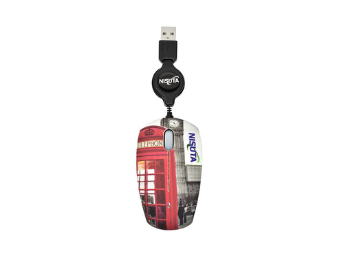 Mouse optico mini retractil USB 1000 DPI de diseño