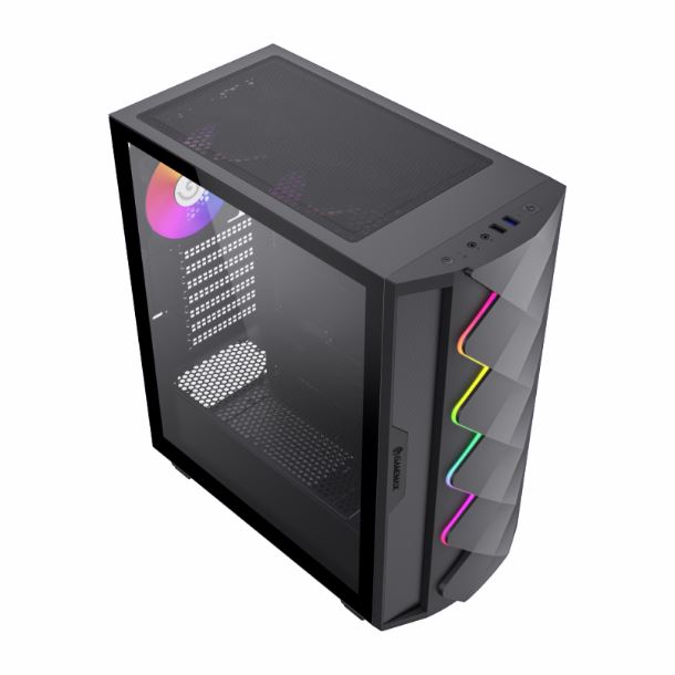 GABINETE GAMEMAX DIAMOND CP BK TG 4FAN ARGB