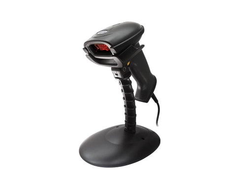 Lector de codigo de barras de mano laser con base