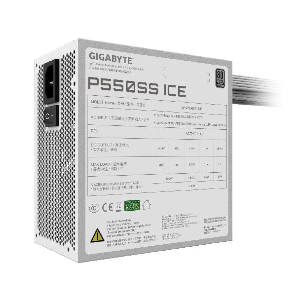 FUENTE 550W GIGABYTE WHITE GP-P550SS ICE 80 PLUS SILVER