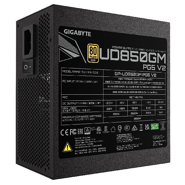 Fuente 850W Gigabyte UD850GM PG5 V2 80 PLUS GOLD